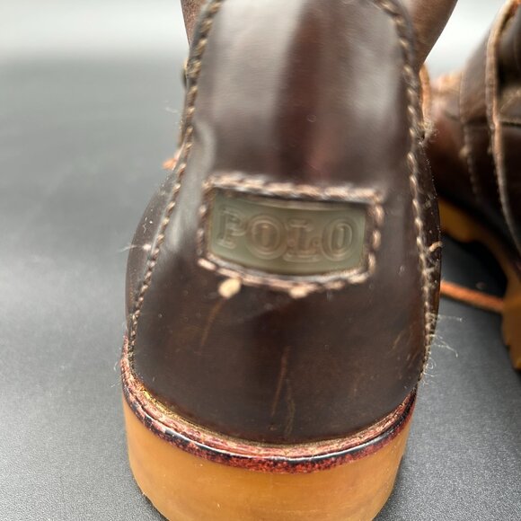 Vintage Polo Ralph Lauren Ranger Leather Workwear Boots Men’s 7.5 Brown Lug Sole main image 4